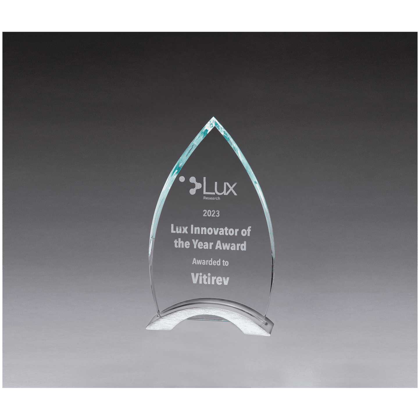 4 3/4" x 8" x 3/8" Thick Flame Series Clear Glass Top with Brushed Silver  Aluminum Base