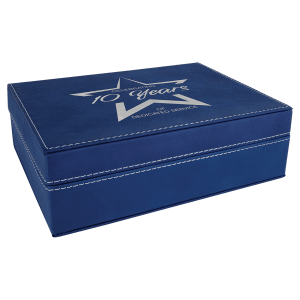 Blue/Silver Leatherette Gift Box