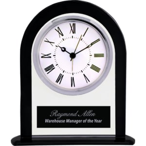 Arch Glass Clock with Black Border