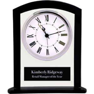Square Arch Clock with Black Border