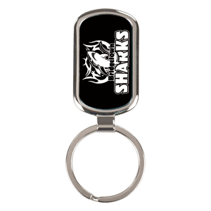 Black Anodized Aluminum Rectangle Keychain