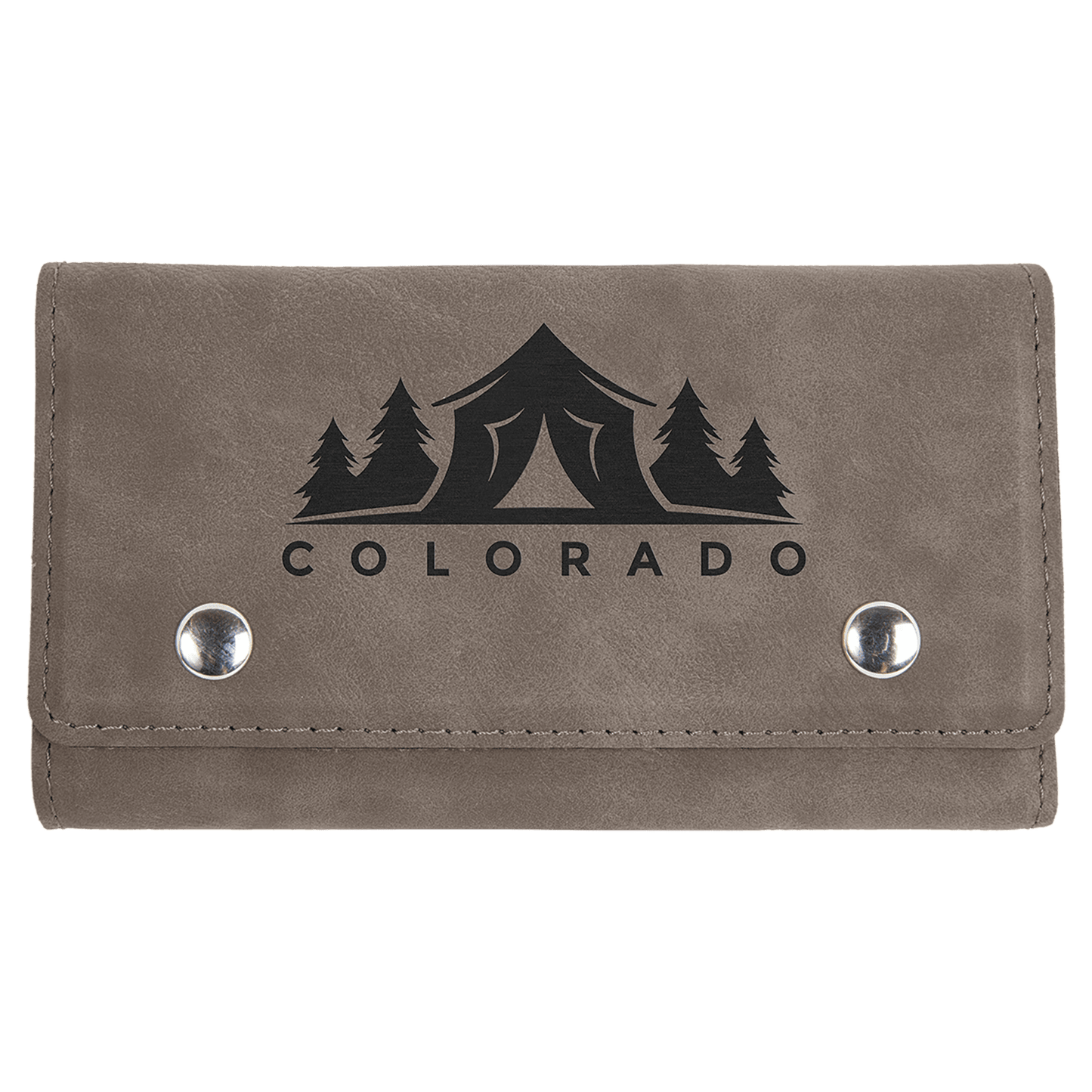 Gray Laserable Leatherette Card & Dice Set