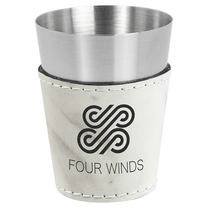 White Marble Stainless Steel 2 oz. Shot Glass