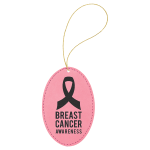 Pink Leatherette Oval Ornament