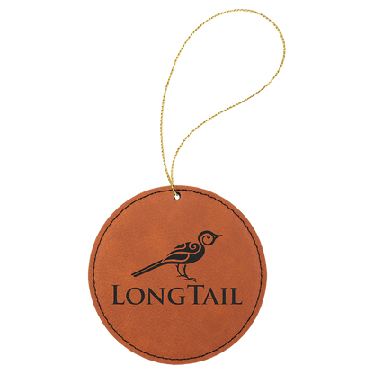 Rawhide Gold Laserable Leatherette Round Ornament with String