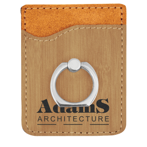 Bamboo Leatherette Phone Wallet with Ring