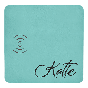 Teal Leatherette Charging Mat with USB Charging Cord