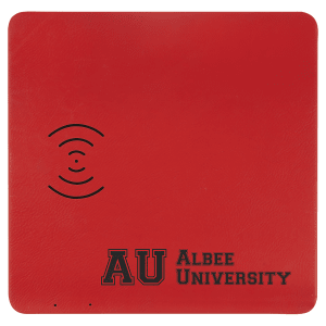 Red Leatherette Charging Mat with USB Charging Cord