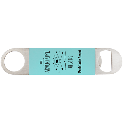 Teal Black 1 1/2" x 7" Bottle Opener with Silicone Grip