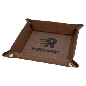 Dark Brown Leatherette Snap Up Tray