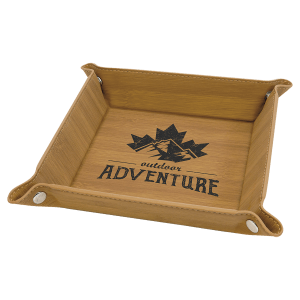 Bamboo Leatherette Snap Up Tray