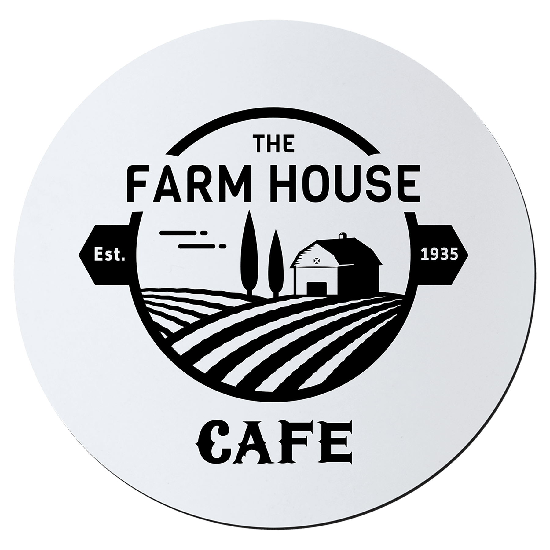 White Black 3 3/4" Round Silicone Coaster