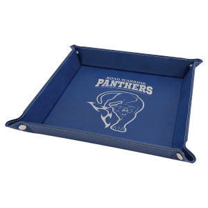 Blue/Silver Leatherette Snap Up Tray