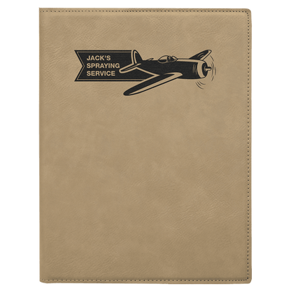 Light Brown 7" x 9" Laserable Leatherette Small Portfolio with Notepad