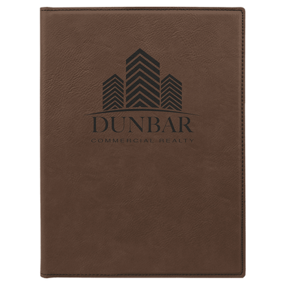 Dark Brown 7" x 9" Laserable Leatherette Small Portfolio with Notepad
