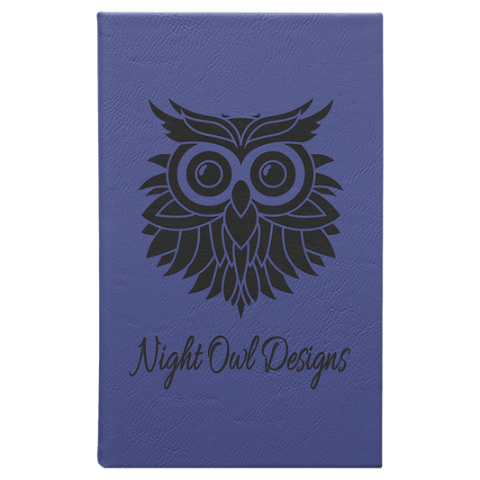 Purple 5 1/4" x 8 1/4" Laserable Leatherette Sketch Book with Unlined Notepad