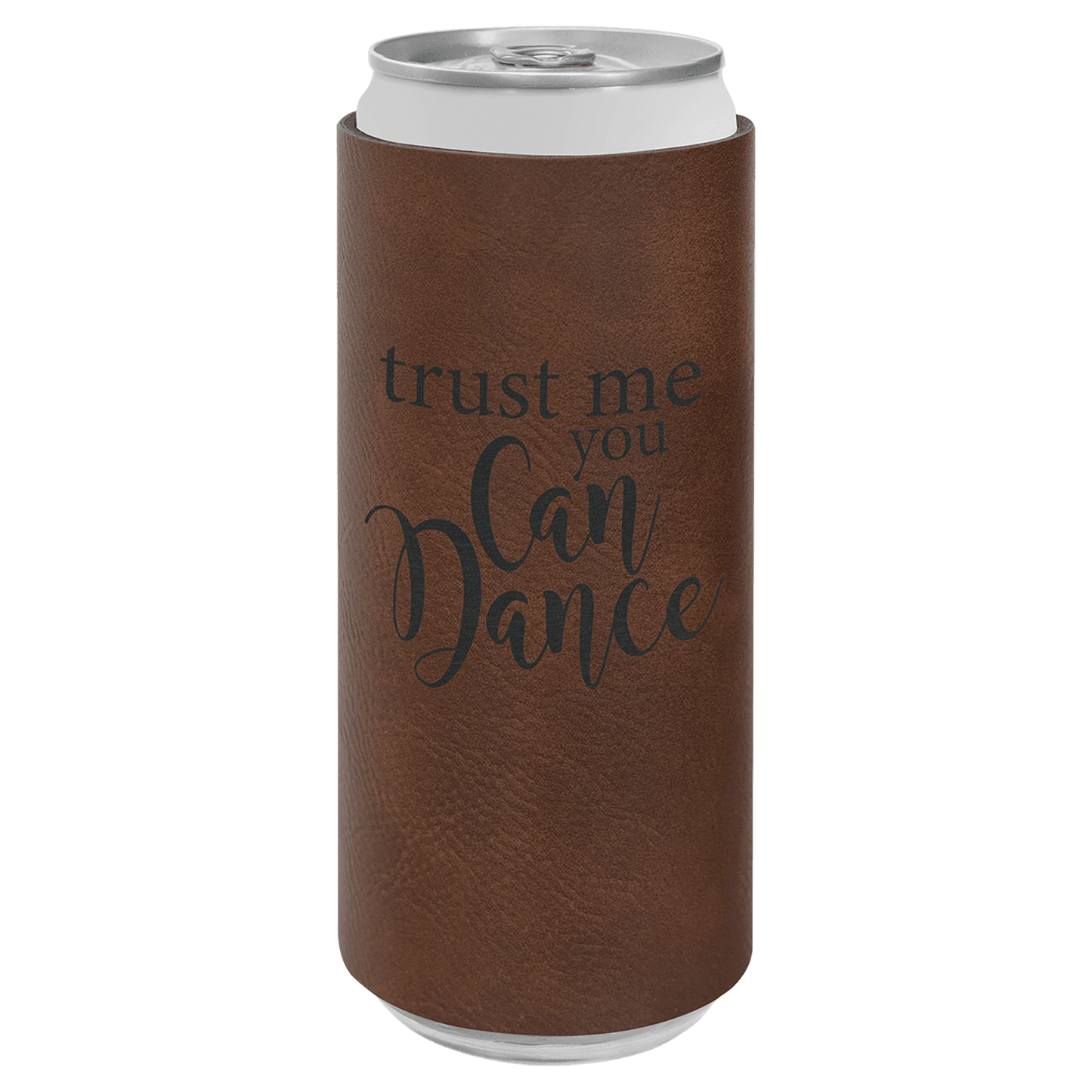 Dark Brown Laserable Leatherette Slim Beverage Holder