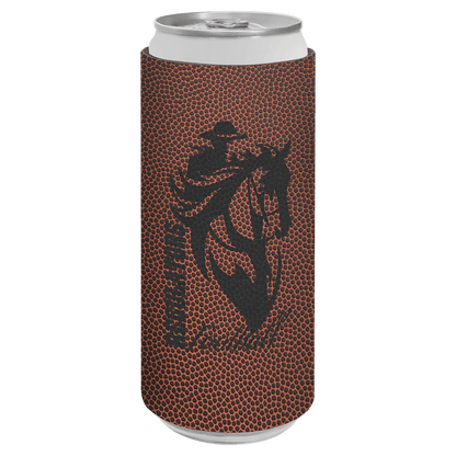 Football Laserable Leatherette Slim Beverage Holder