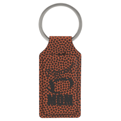 Football 2 3/4" x 1 1/4" Laserable Leatherette Rectangle Keychain