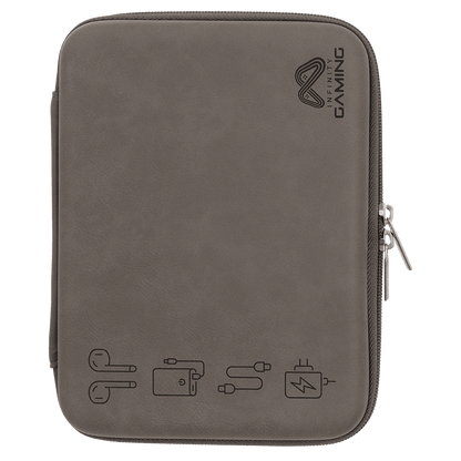 Gray 8 1/2" x 6" x 1 3/4" Leatherette Cord Case