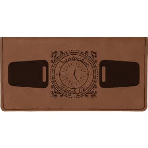 Dark Brown Leatherette Checkbook Cover