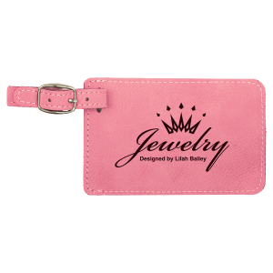 Pink Leatherette Luggage Tag