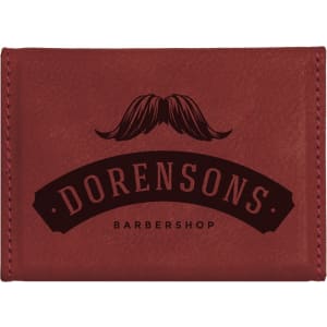 Rose Leatherette Hard Business Card Case with Magnetic Closure