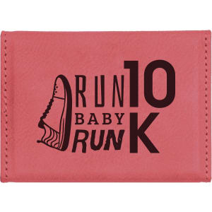Pink Leatherette Hard Business Card Case with Magnetic Closure