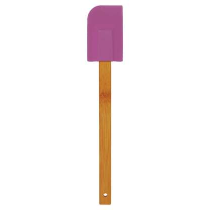 Purple Silicone Spatula with Bamboo 11 3/4" Handle