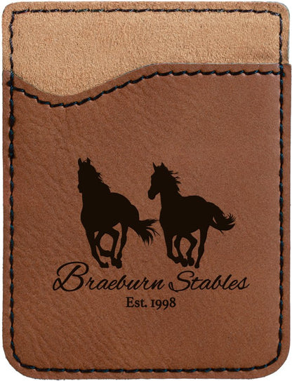 Dark Brown Laserable Leatherette Phone Wallet