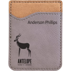Gray Leatherette Phone Wallet