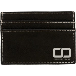 Black/Silver Leatherette Wallet Clip