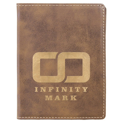 Rustic/Gold 4 1/4" x 5 1/2" Laserable Leatherette Passport Holder