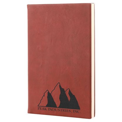 5 5 1/4" x 8 1/4" Laserable Leatherette Journal with Lined Notepad