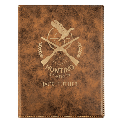 Rustic/Gold 7" x 9" Laserable Leatherette Small Portfolio with Notepad