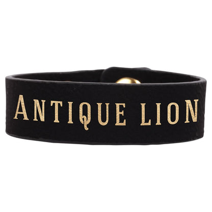 Black/Gold 8 1/2" x 3/4" Laserable Leatherette Youth Cuff Bracelet