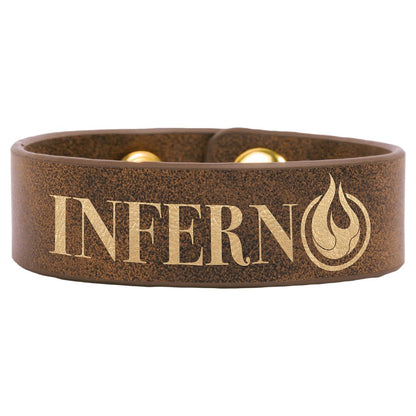 Rustic/Gold 8 1/2" x 3/4" Laserable Leatherette Youth Cuff Bracelet