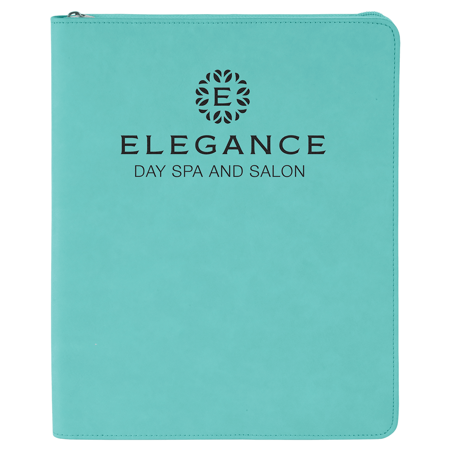 Teal 9 1/2" x 12" w/ Zipper Laserable Leatherette Portfolio with Notepad