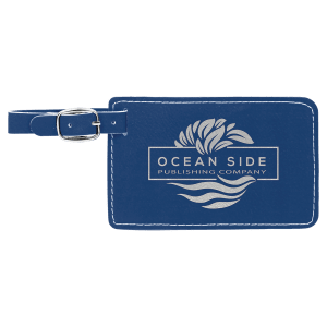 Blue/Silver Leatherette Luggage Tag