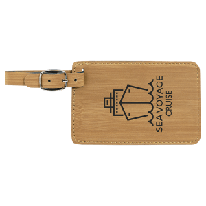 Bamboo Leatherette Luggage Tag