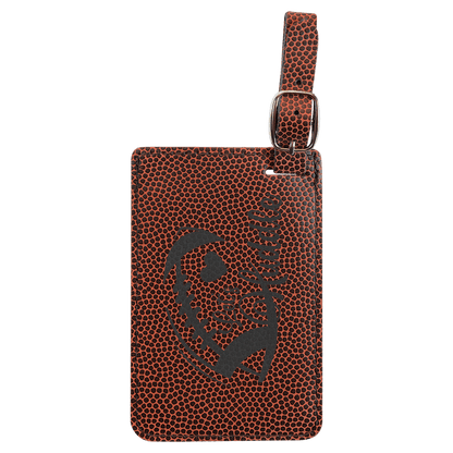 Football 4 1/4" x 2 3/4" Laserable Leatherette Luggage Tag