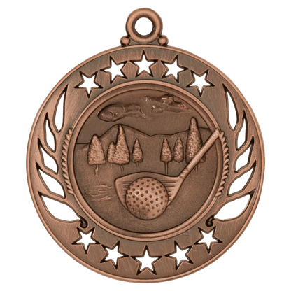 Antique Bronze 2 1/4" Golf Galaxy Medal