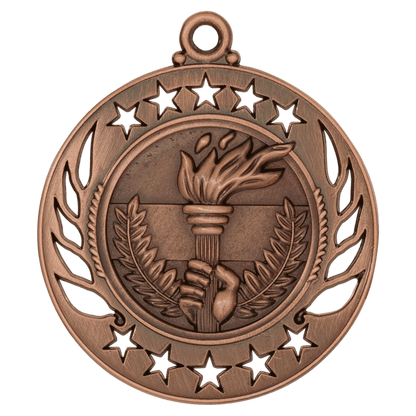 Antique Bronze 2 1/4" Torch Galaxy Medal