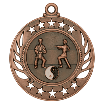 Antique Bronze 2 1/4" Martial Arts Galaxy Medal