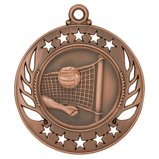 Antique Bronze 2 1/4" Volleyball Galaxy Medal