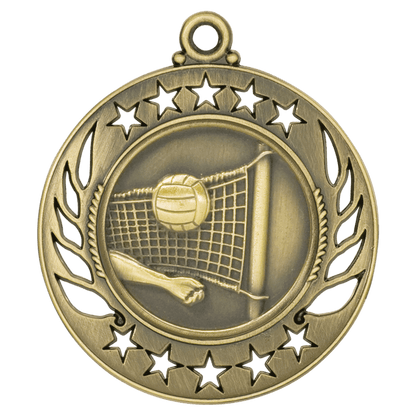 Antique Gold 2 1/4" Volleyball Galaxy Medal