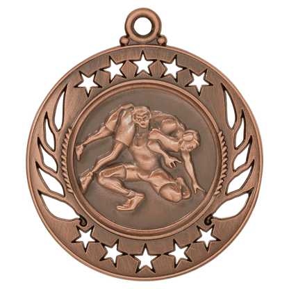 Antique Bronze 2 1/4" Wrestling Galaxy Medal
