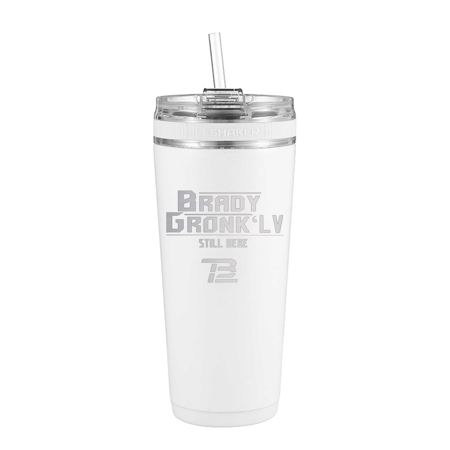 Gronk Brady Still Here 26oz Flex Bottle - White