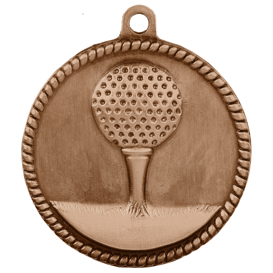 Antique Bronze 2" Golf High Relief Medal