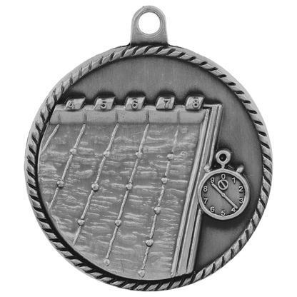 Antique Silver 2" Swimming High Relief Medal